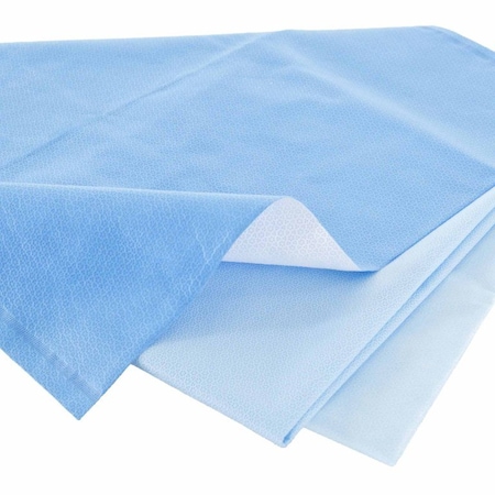 Quick Check H5 H500 Sterilization Wrap White / Blue 45 X 45 Inch Dual Layer SMS EO Gas / Hydrogen Peroxide, 48PK 34198